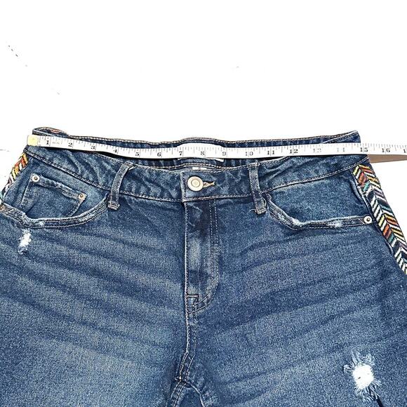 Knox Rose Boho Embroidered Side Stripe Ankle Jeans Women's 8 - Picture 4 of 7